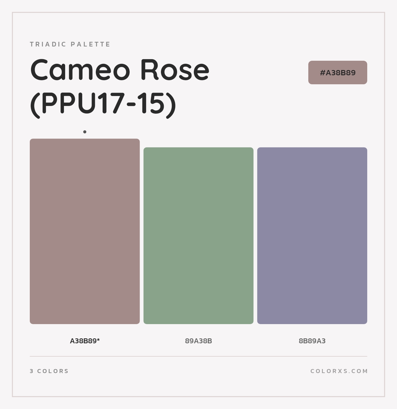 Cameo Rose (PPU17-15) - Triadic Color Palette