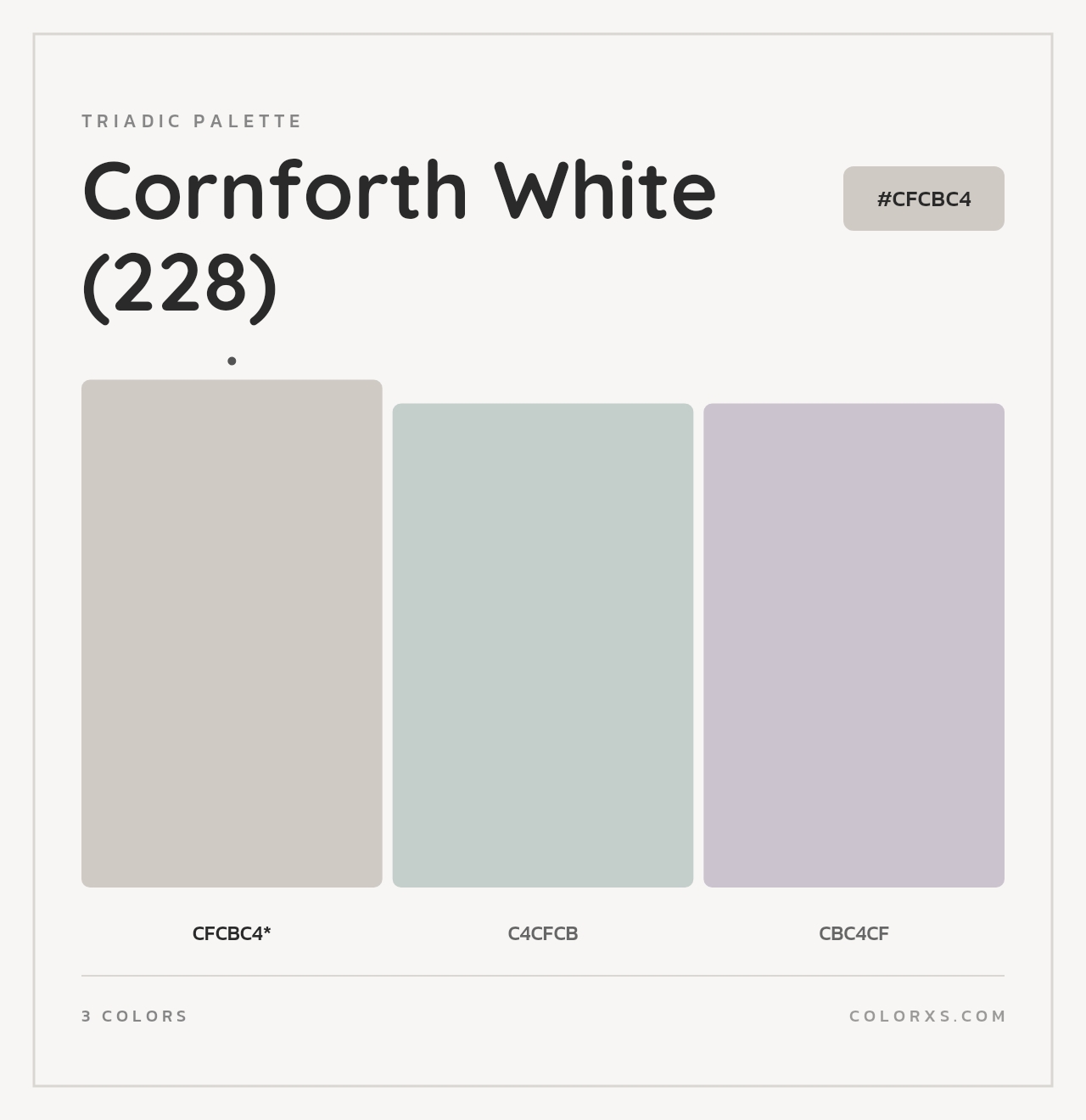 Cornforth White (228) - Triadic Color Palette