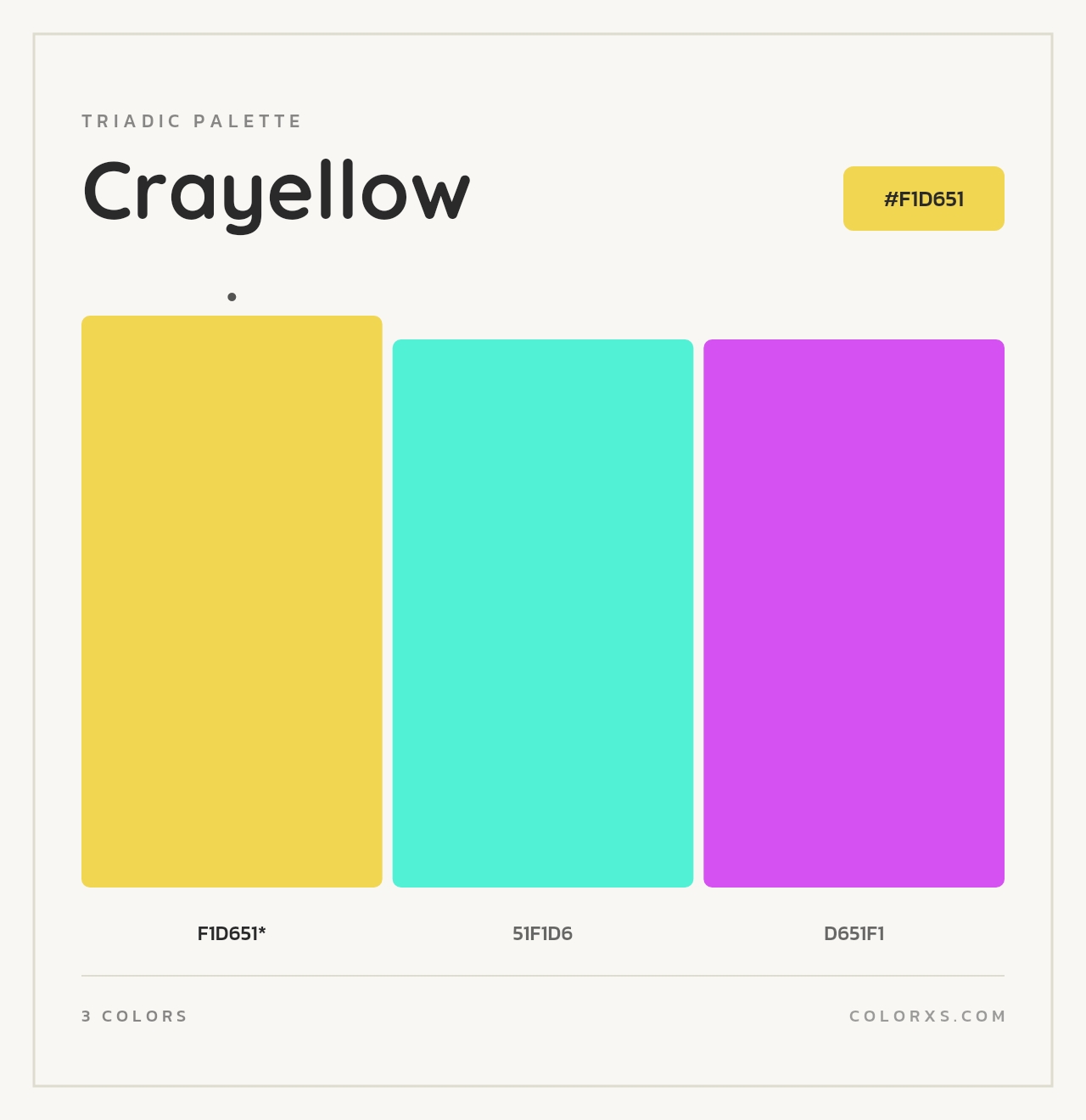 Crayellow - Triadic Color Palette