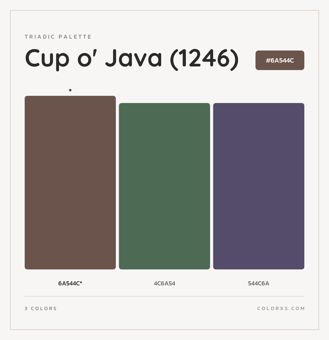 Cup o' Java (1246) - Triadic Color Palette
