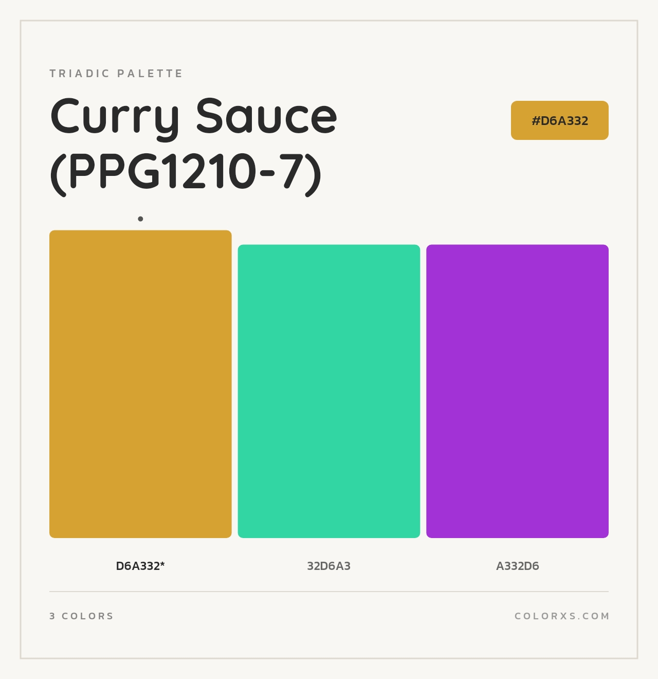 Curry Sauce (PPG1210-7) - Triadic Color Palette