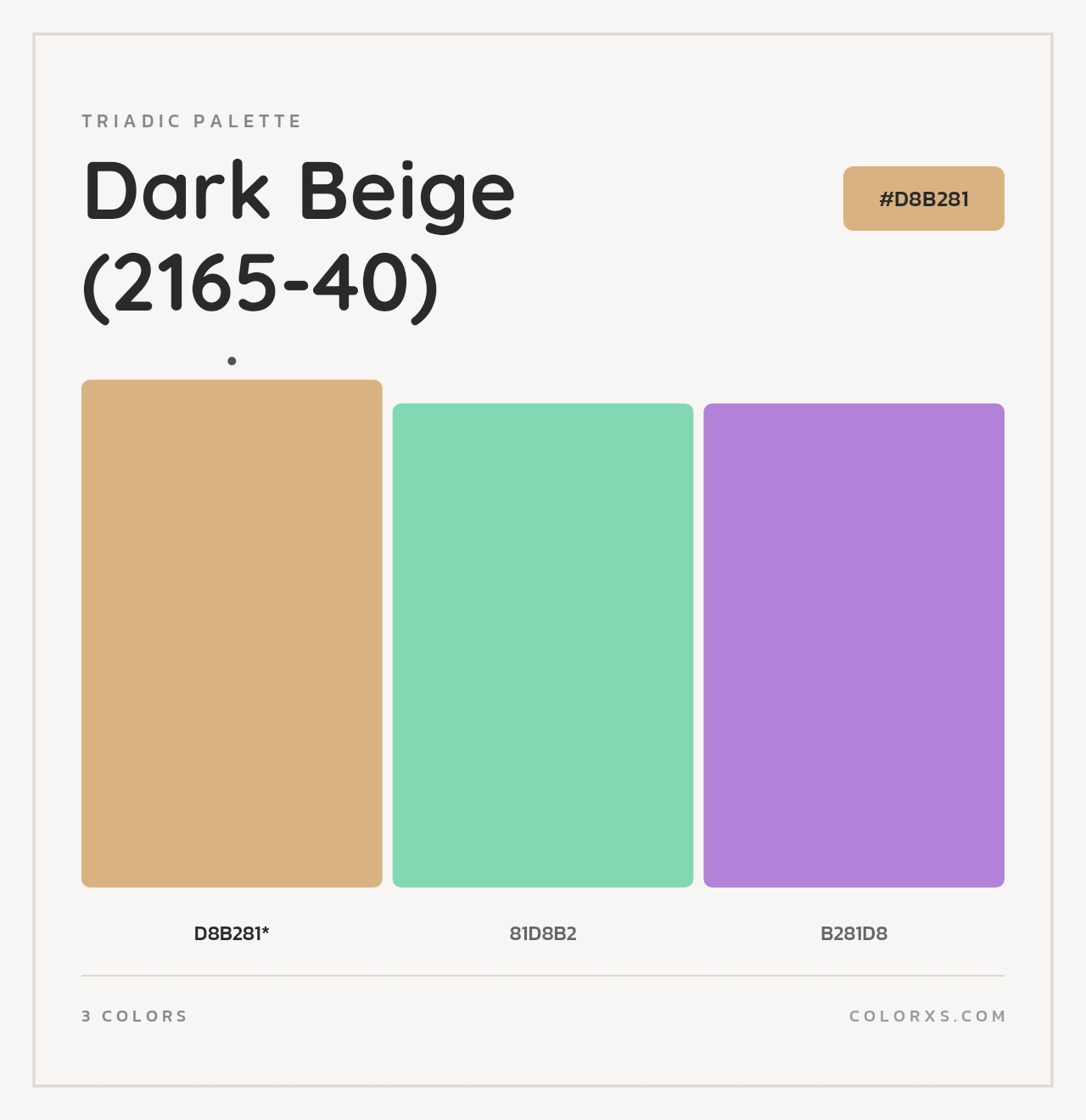 Dark Beige (2165-40) - Triadic Color Palette