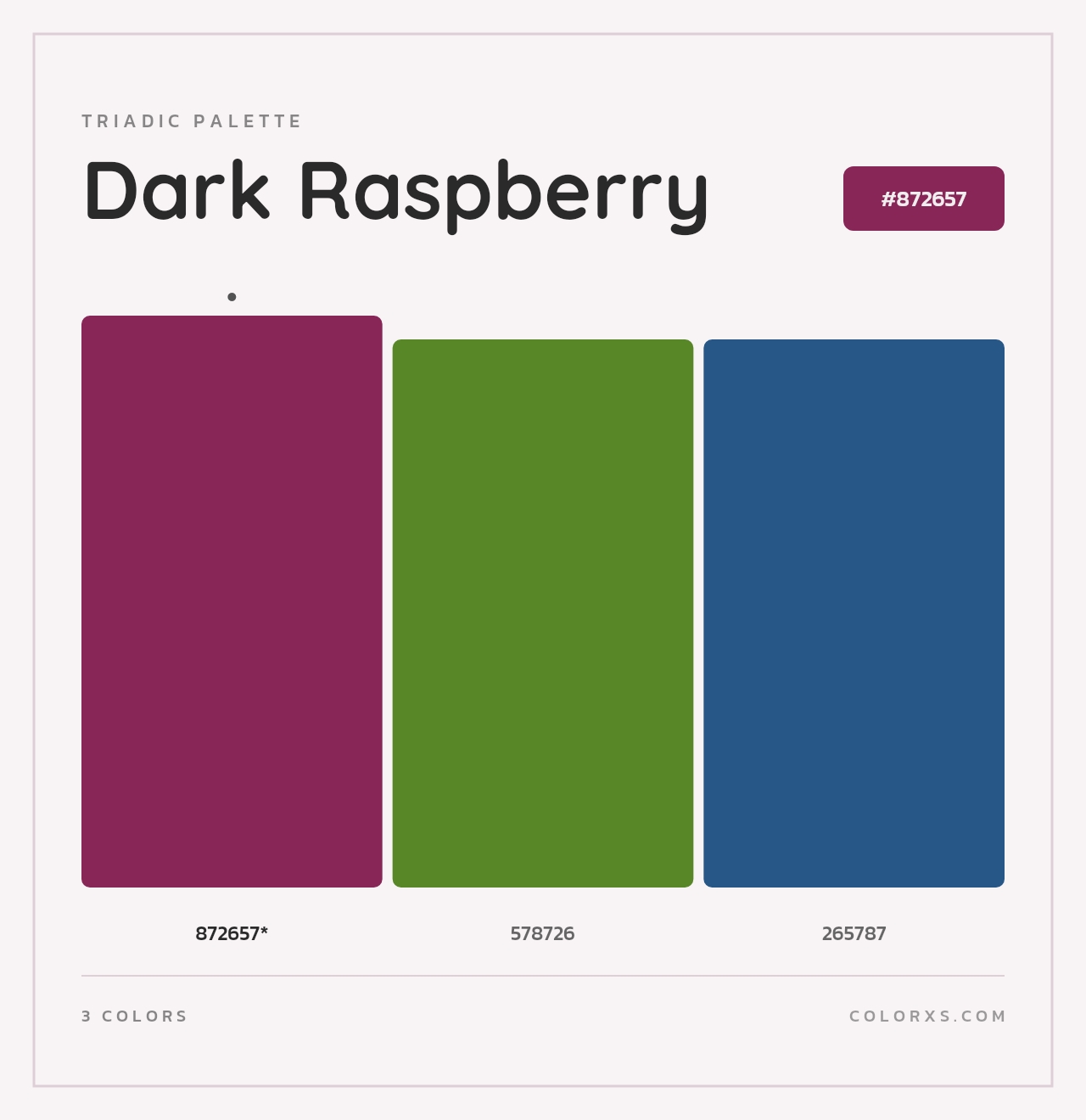 Dark Raspberry - Triadic Color Palette