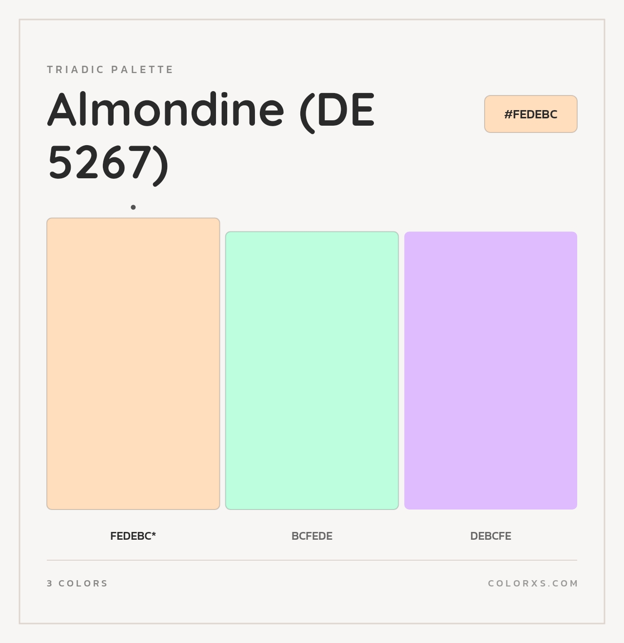 Almondine (DE 5267) - Triadic Color Palette