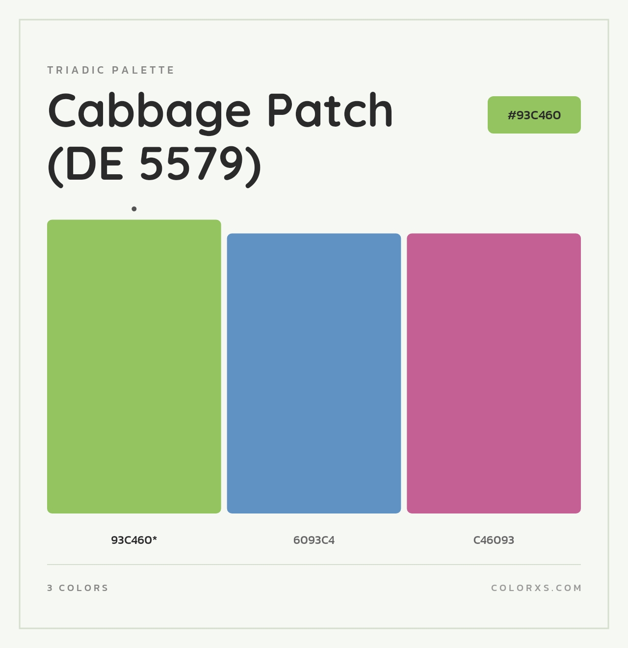 Cabbage Patch (DE 5579) - Triadic Color Palette