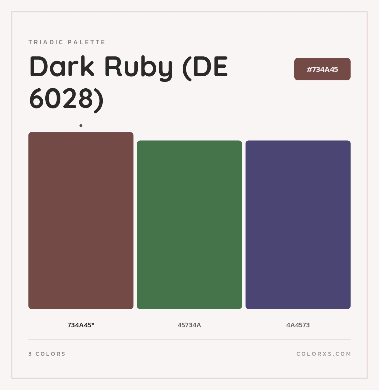 Dark Ruby (DE 6028) - Triadic Color Palette