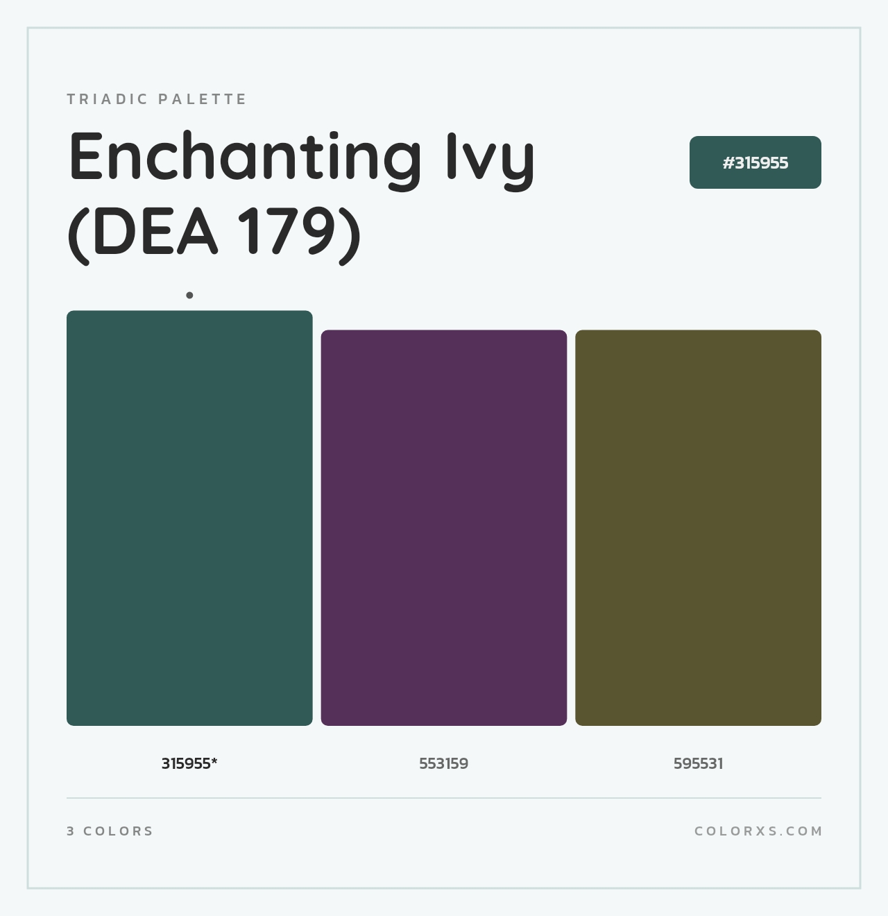 Enchanting Ivy (DEA 179) - Triadic Color Palette