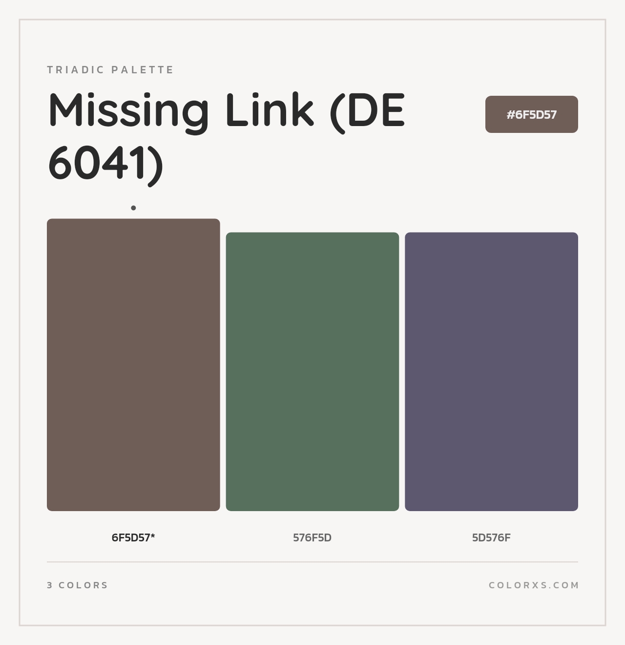 Missing Link (DE 6041) - Triadic Color Palette