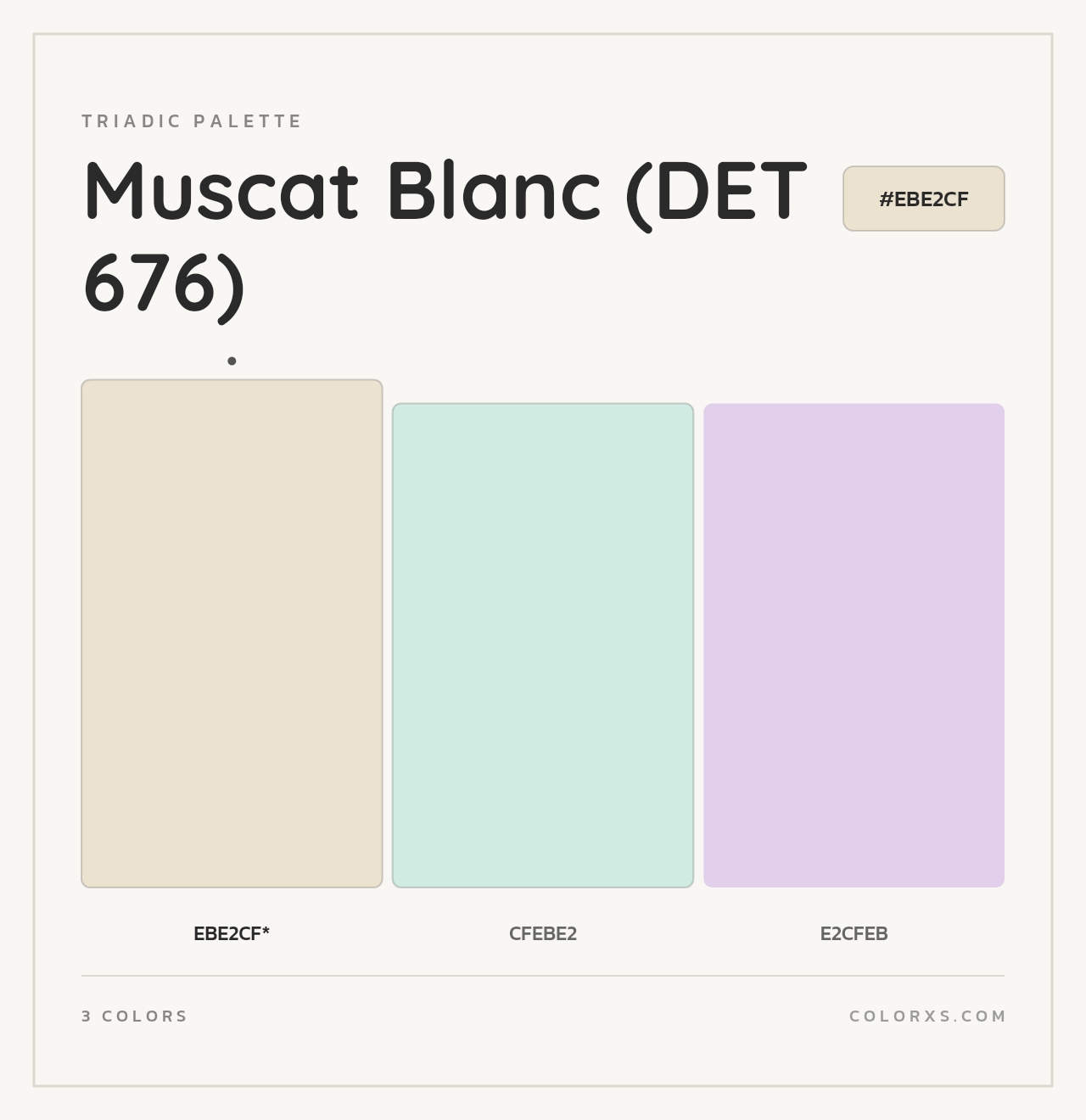 Muscat Blanc (DET 676) - Triadic Color Palette