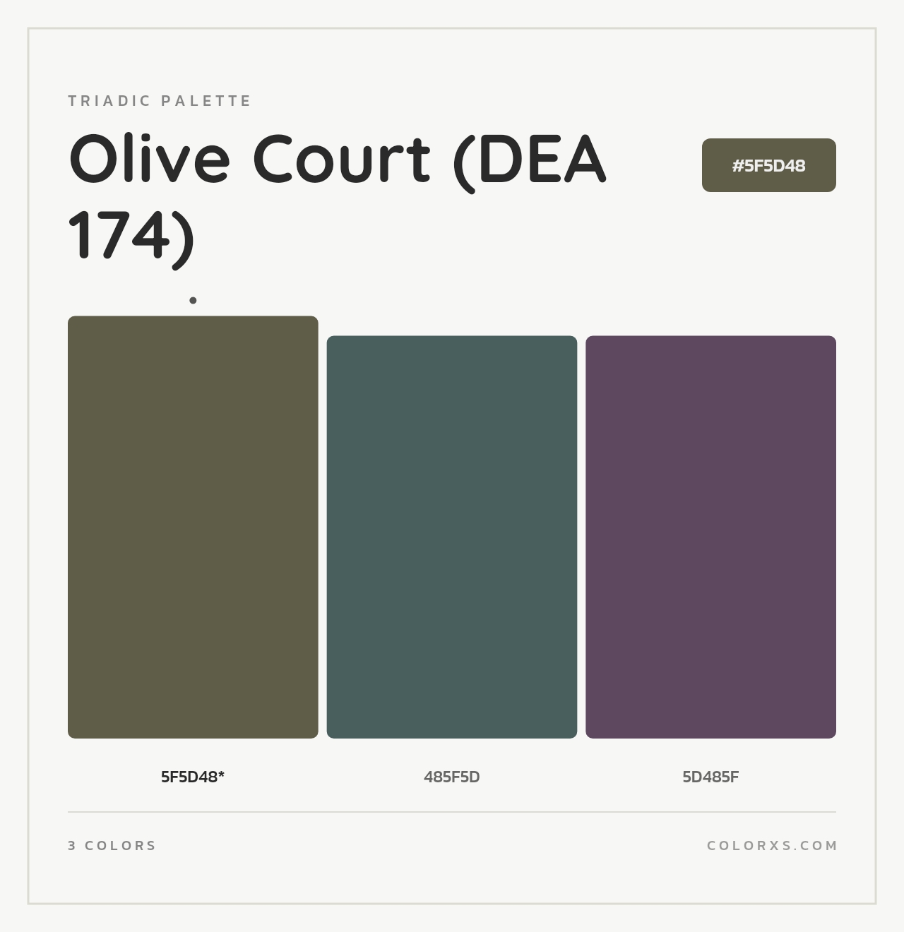 Olive Court (DEA 174) - Triadic Color Palette
