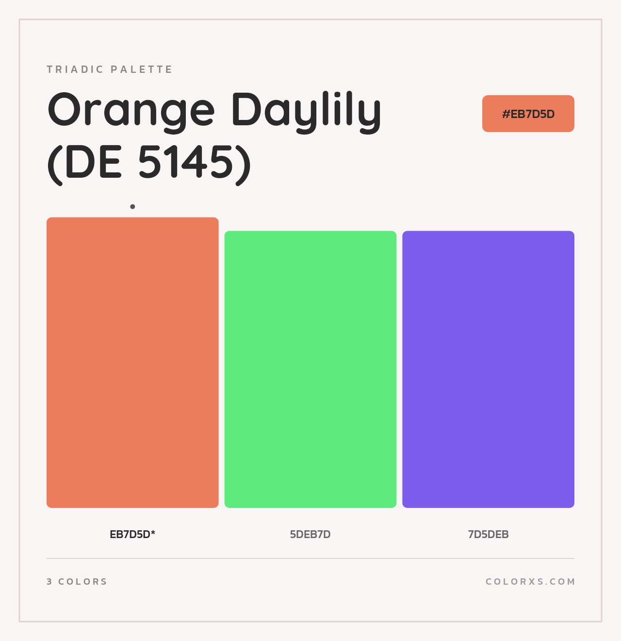 Orange Daylily (DE 5145) - Triadic Color Palette