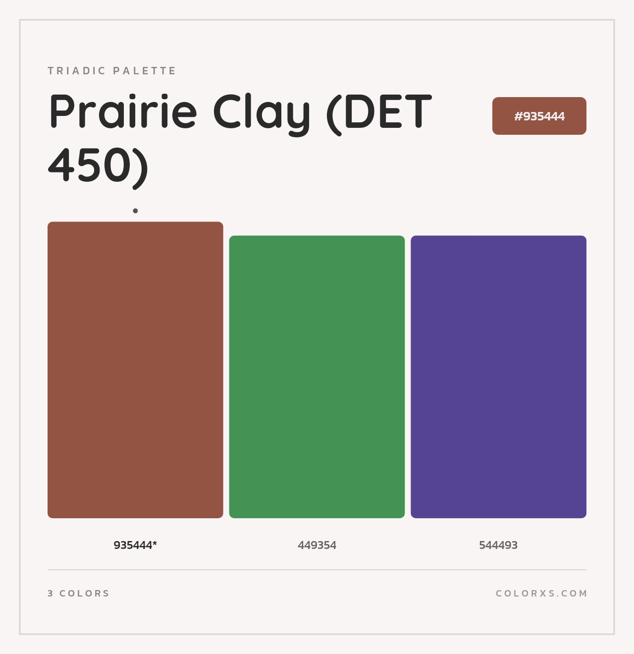 Prairie Clay (DET 450) - Triadic Color Palette