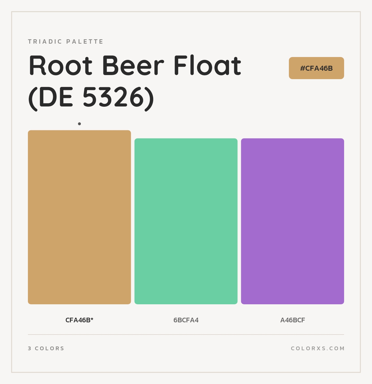 Root Beer Float (DE 5326) - Triadic Color Palette
