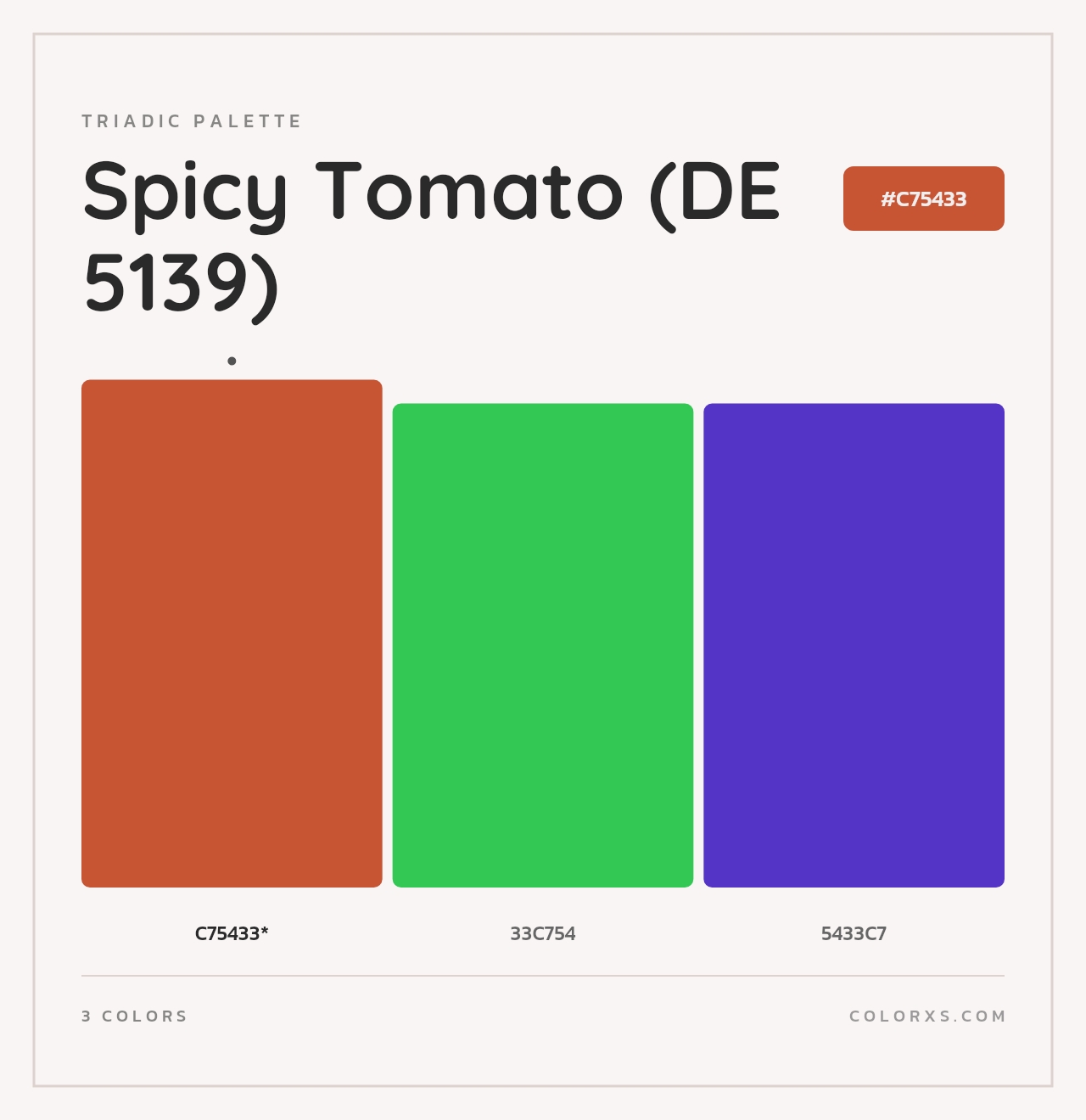 Spicy Tomato (DE 5139) - Triadic Color Palette