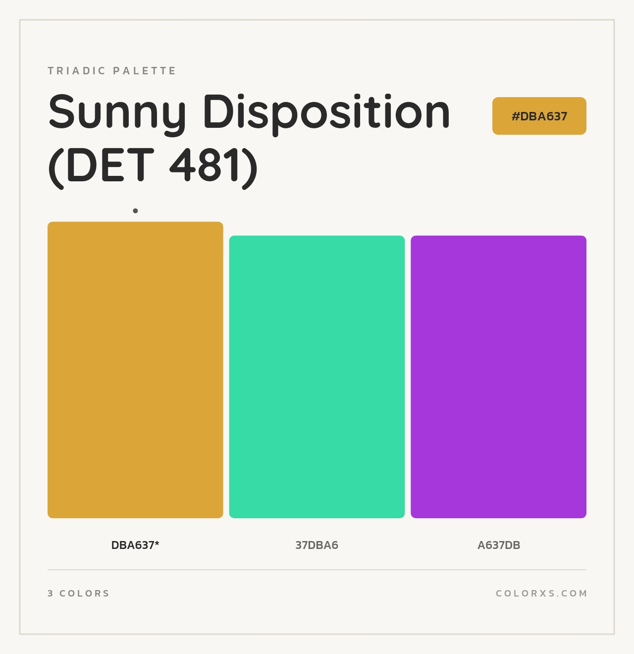 Sunny Disposition (DET 481) - Triadic Color Palette