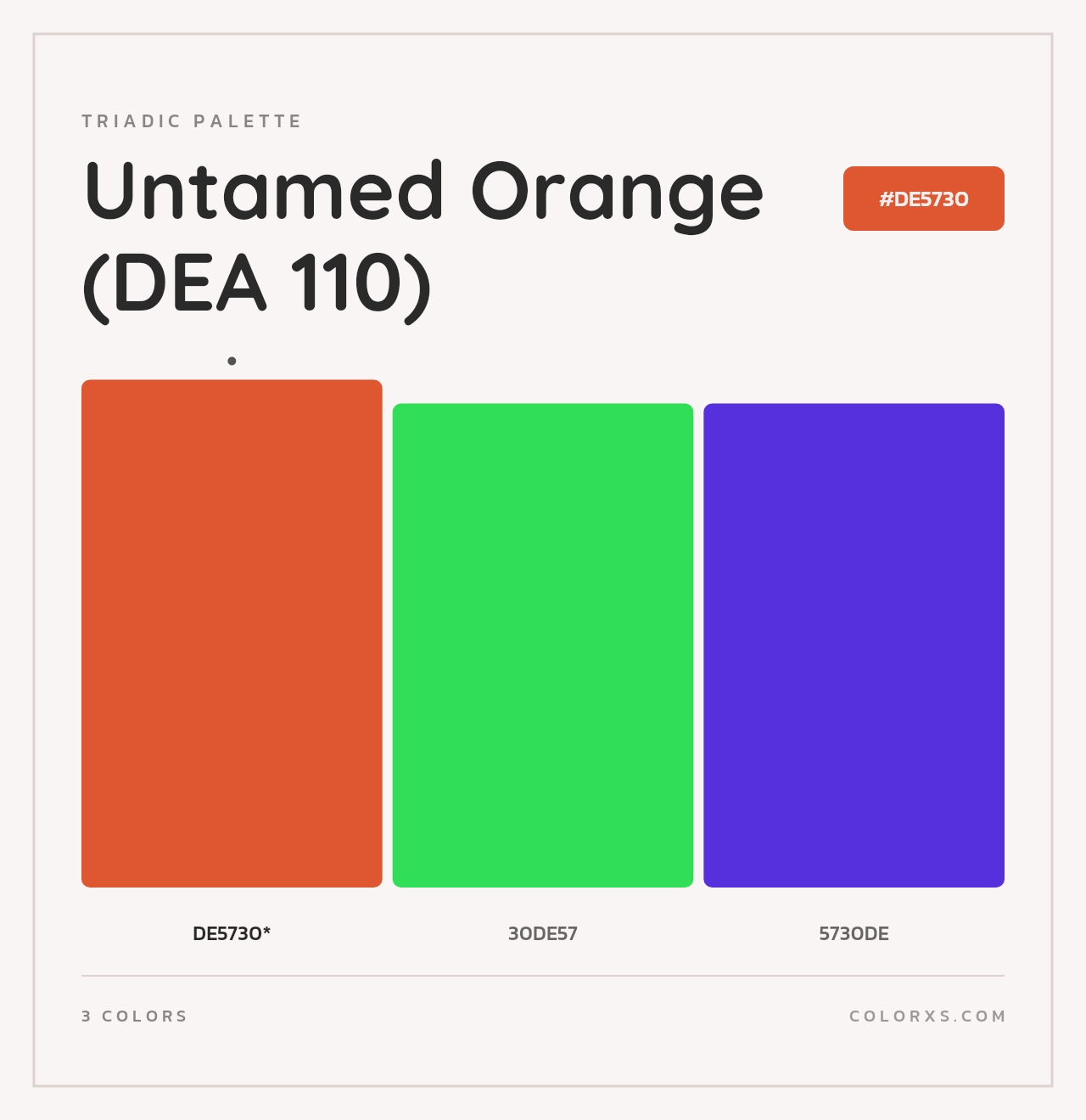 Untamed Orange (DEA 110) - Triadic Color Palette