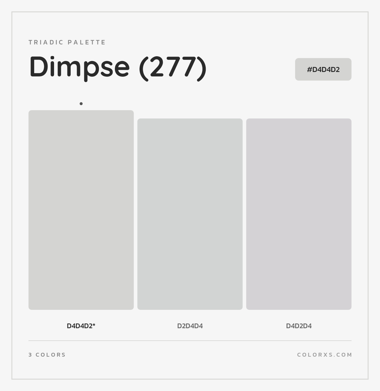 Dimpse (277) - Triadic Color Palette