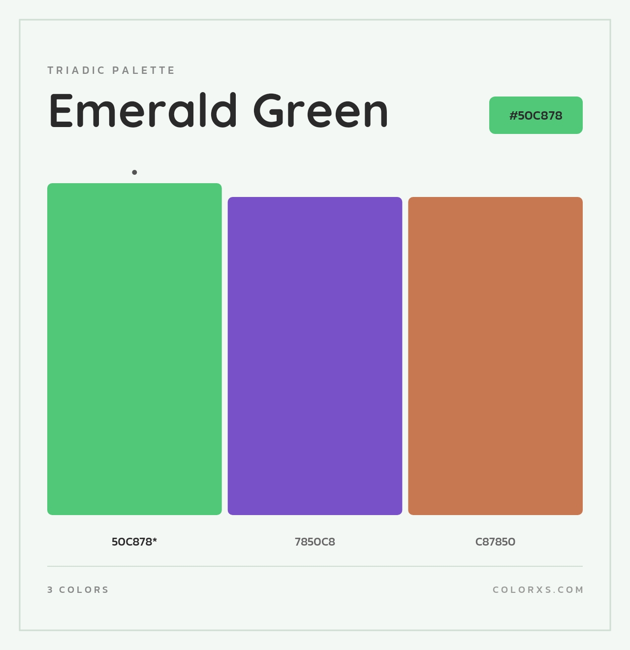 Emerald Green - Triadic Color Palette