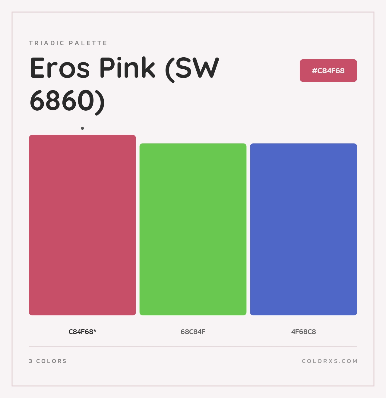 Eros Pink (SW 6860) - Triadic Color Palette