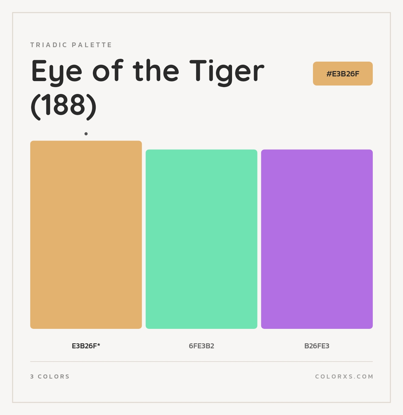 Eye of the Tiger (188) - Triadic Color Palette