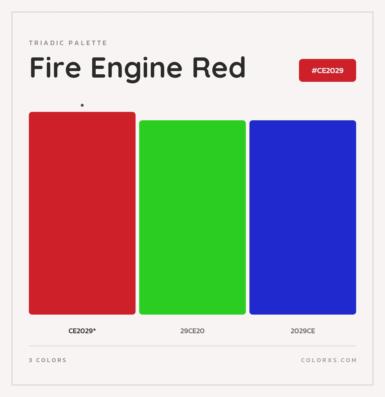Fire Engine Red - Triadic Color Palette