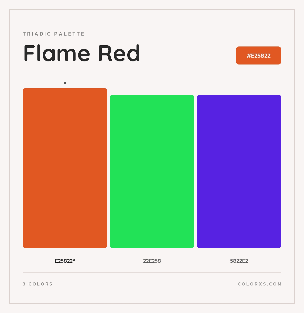 Flame Red - Triadic Color Palette