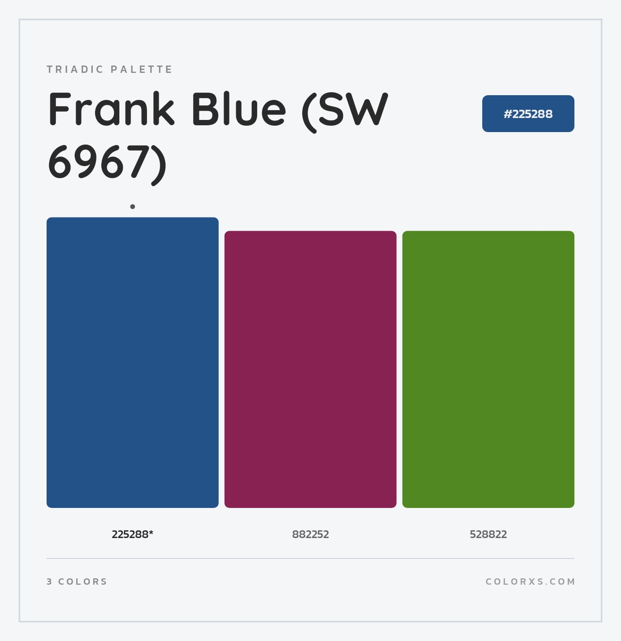 Frank Blue (SW 6967) - Triadic Color Palette