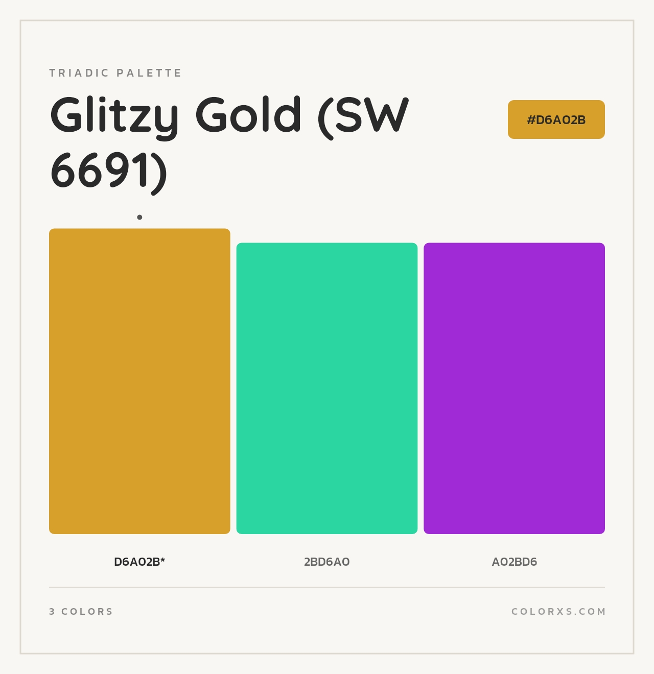 Glitzy Gold (SW 6691) - Triadic Color Palette