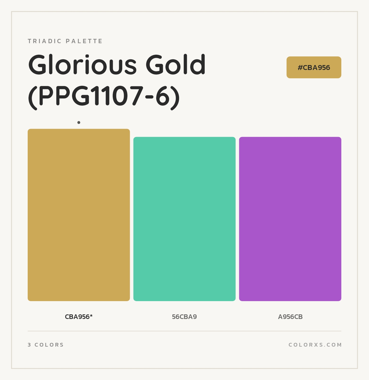 Glorious Gold (PPG1107-6) - Triadic Color Palette