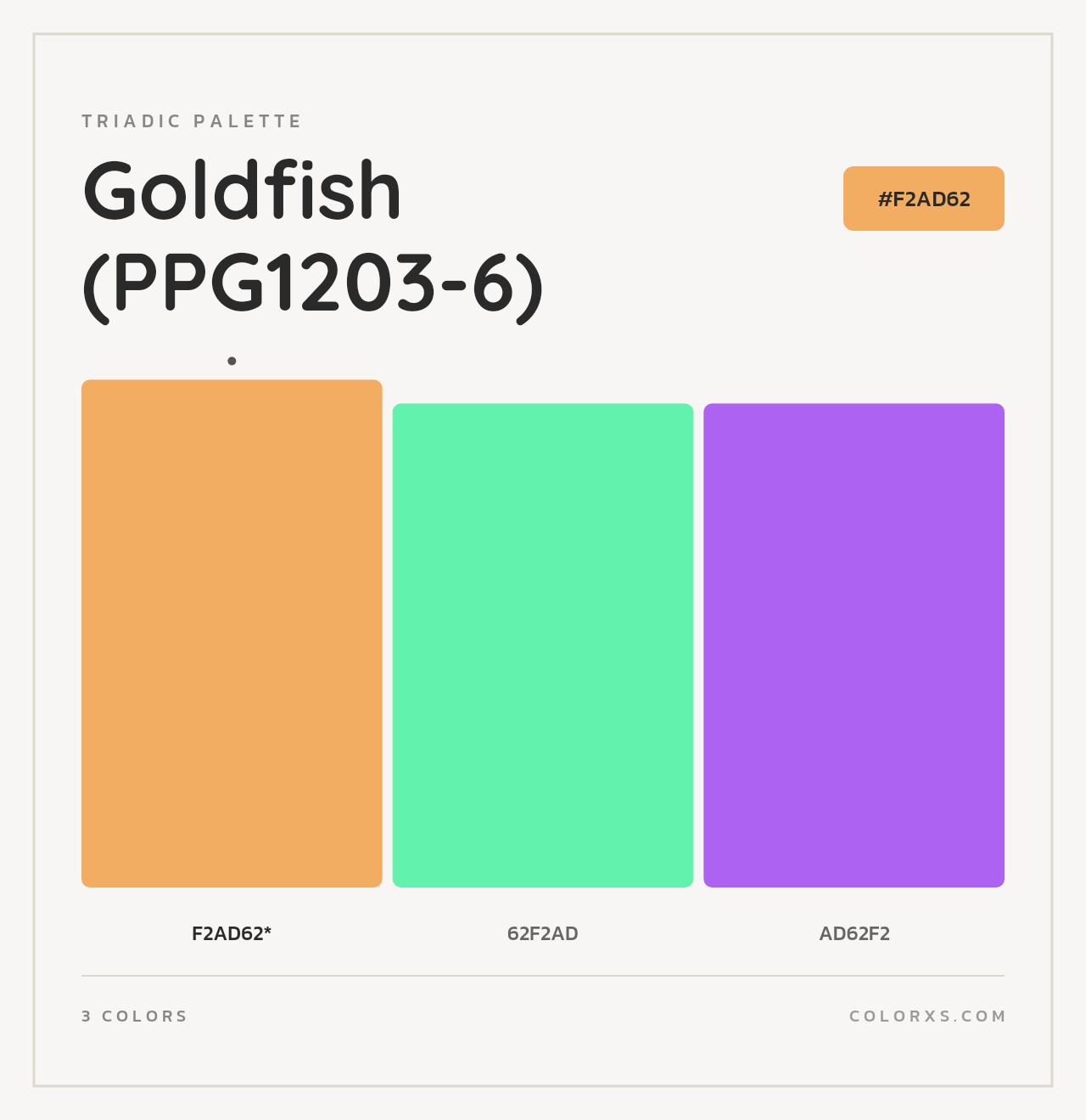 Goldfish (PPG1203-6) - Triadic Color Palette