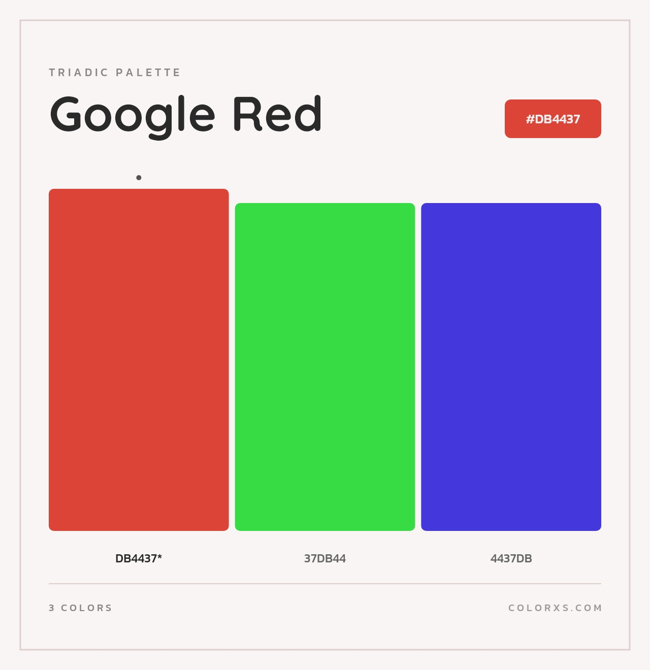 Google Red - Triadic Color Palette