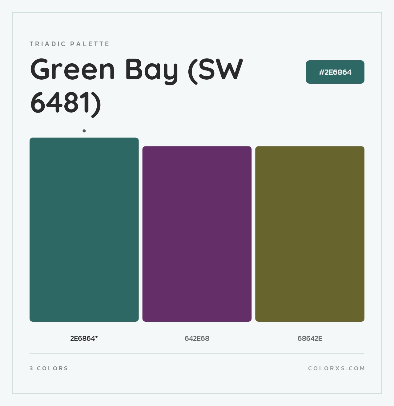 Green Bay (SW 6481) - Triadic Color Palette