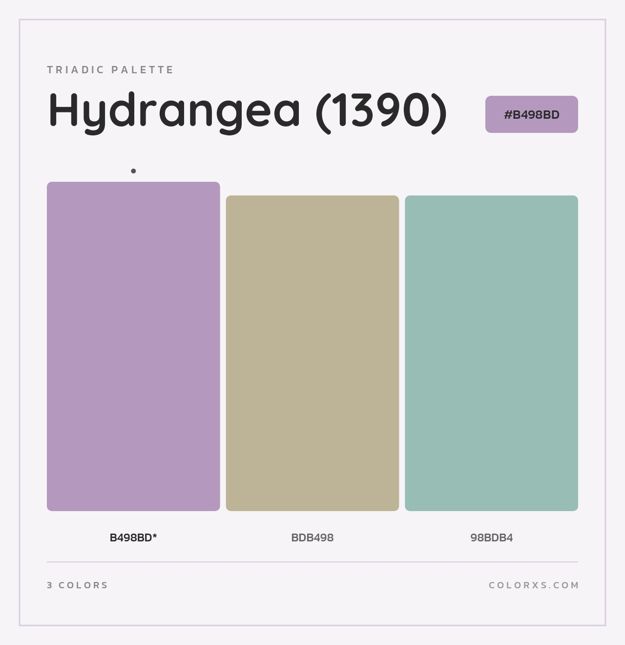 Hydrangea (1390) - Triadic Color Palette