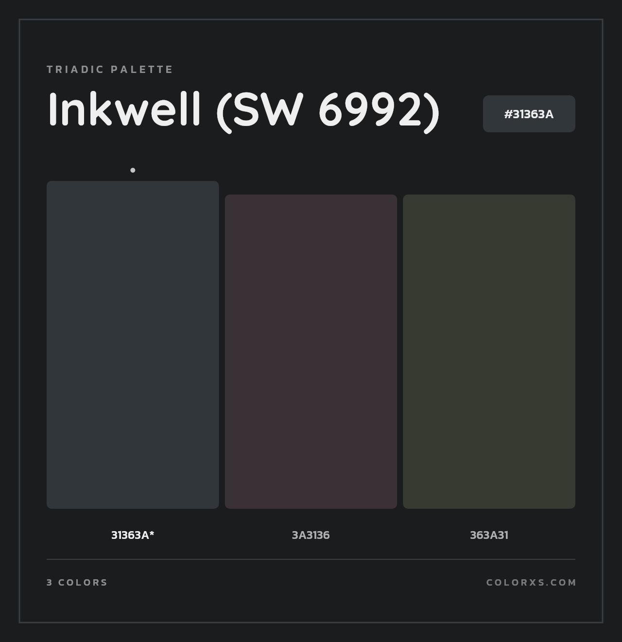 Inkwell (SW 6992) - Triadic Color Palette