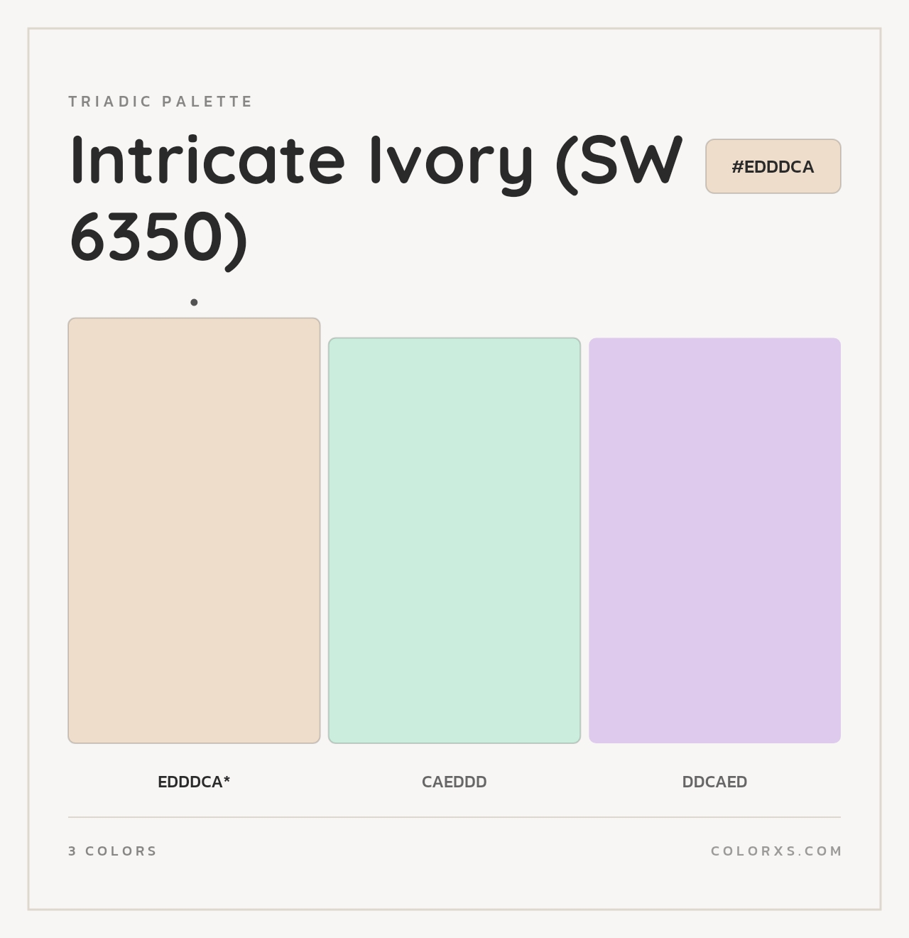 Intricate Ivory (SW 6350) - Triadic Color Palette
