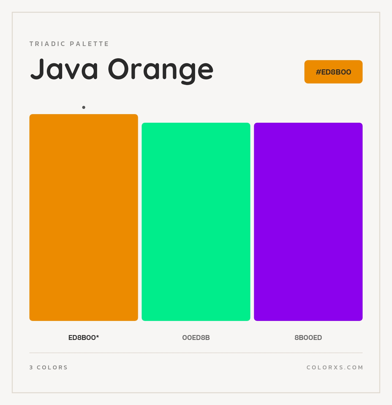 Java Orange - Triadic Color Palette