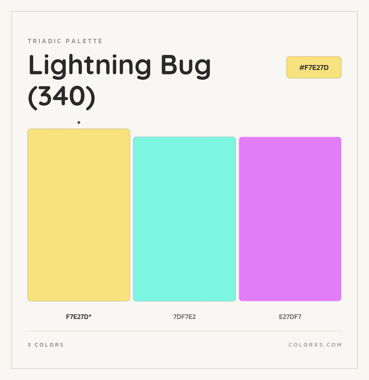 Lightning Bug (340) - Triadic Color Palette