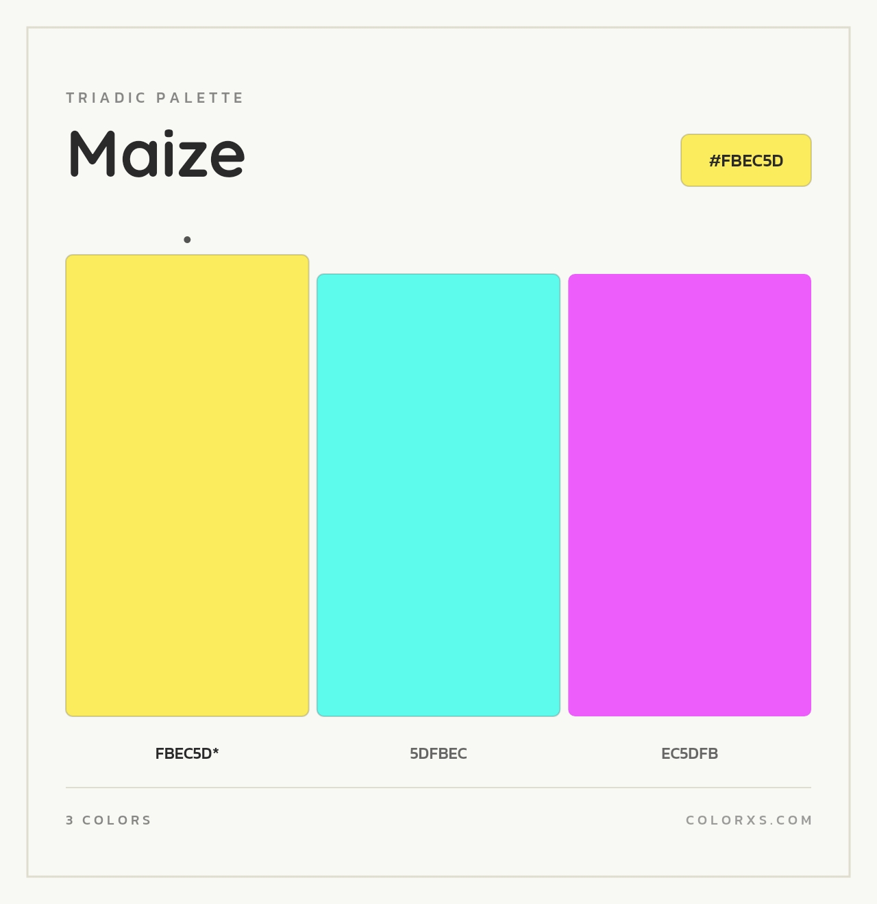Maize - Triadic Color Palette