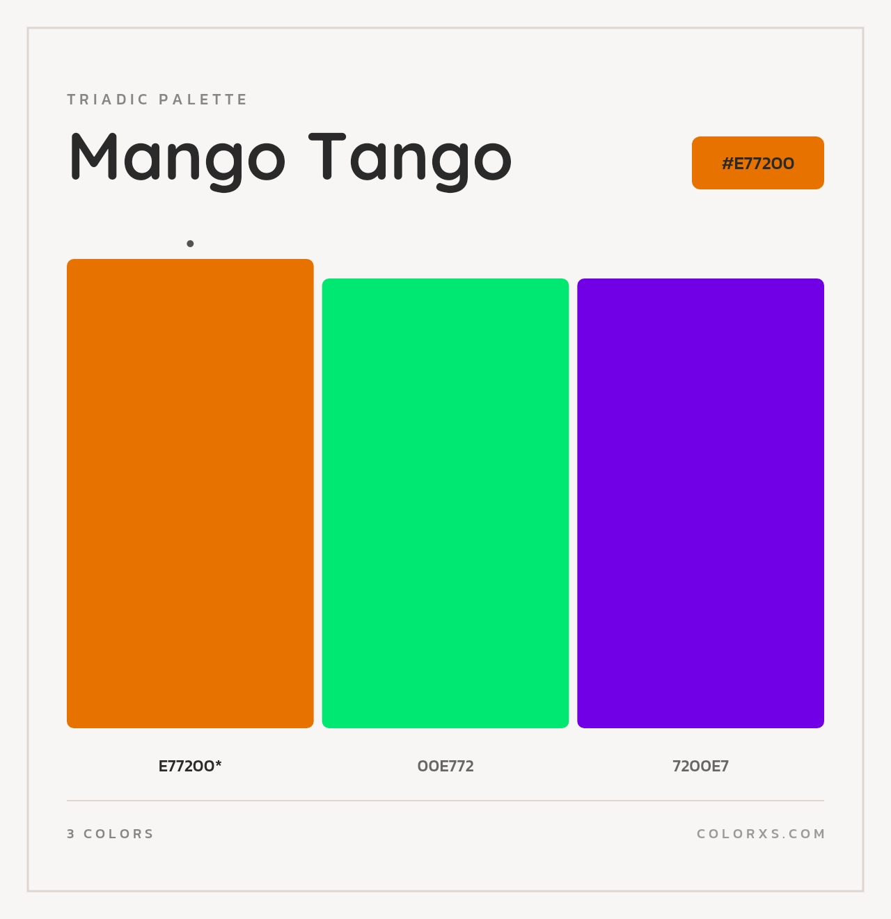 Mango Tango - Triadic Color Palette