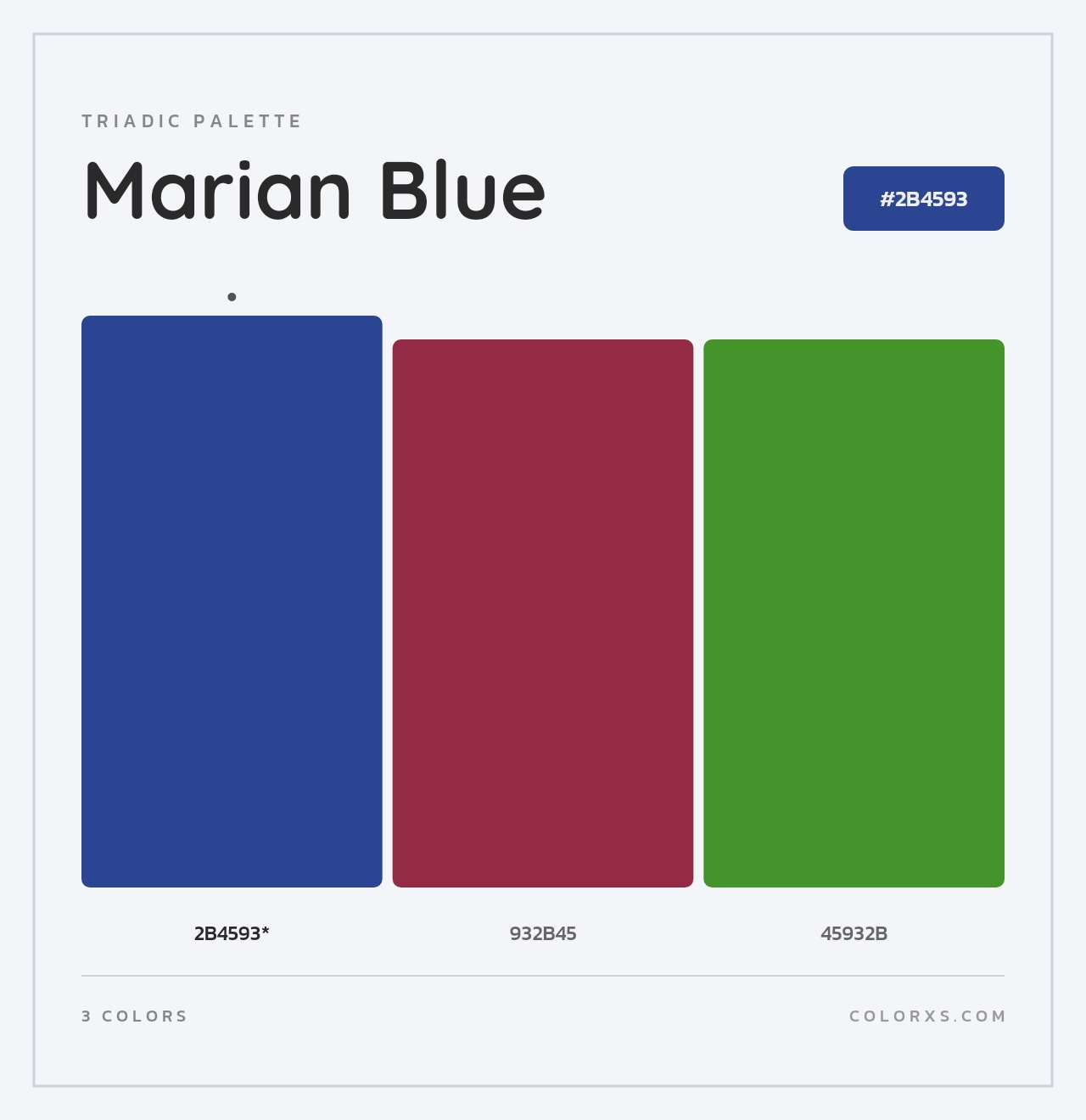Marian Blue - Triadic Color Palette