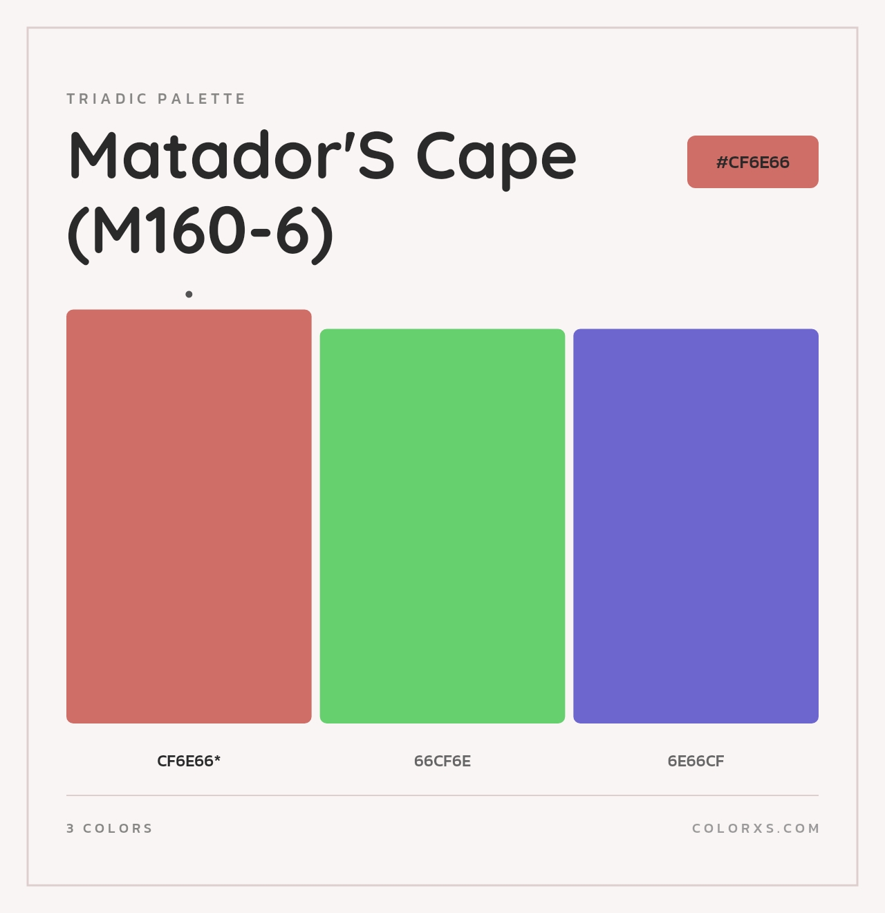 Matador'S Cape (M160-6) - Triadic Color Palette