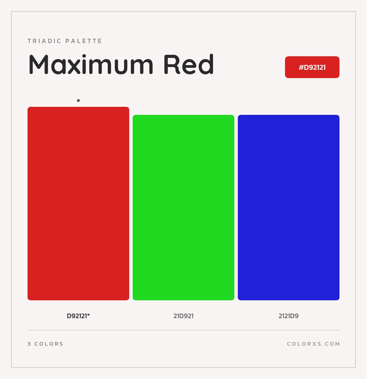Maximum Red - Triadic Color Palette