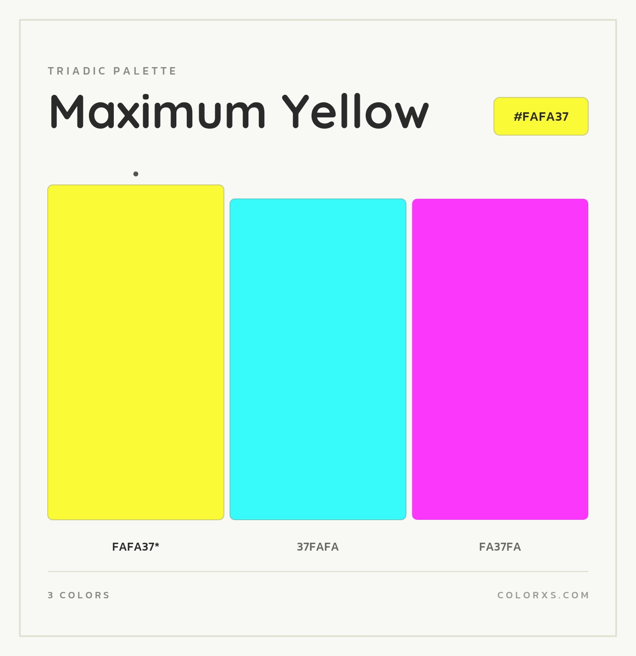 Maximum Yellow - Triadic Color Palette