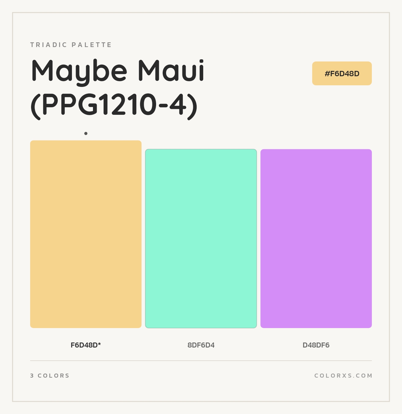 Maybe Maui (PPG1210-4) - Triadic Color Palette
