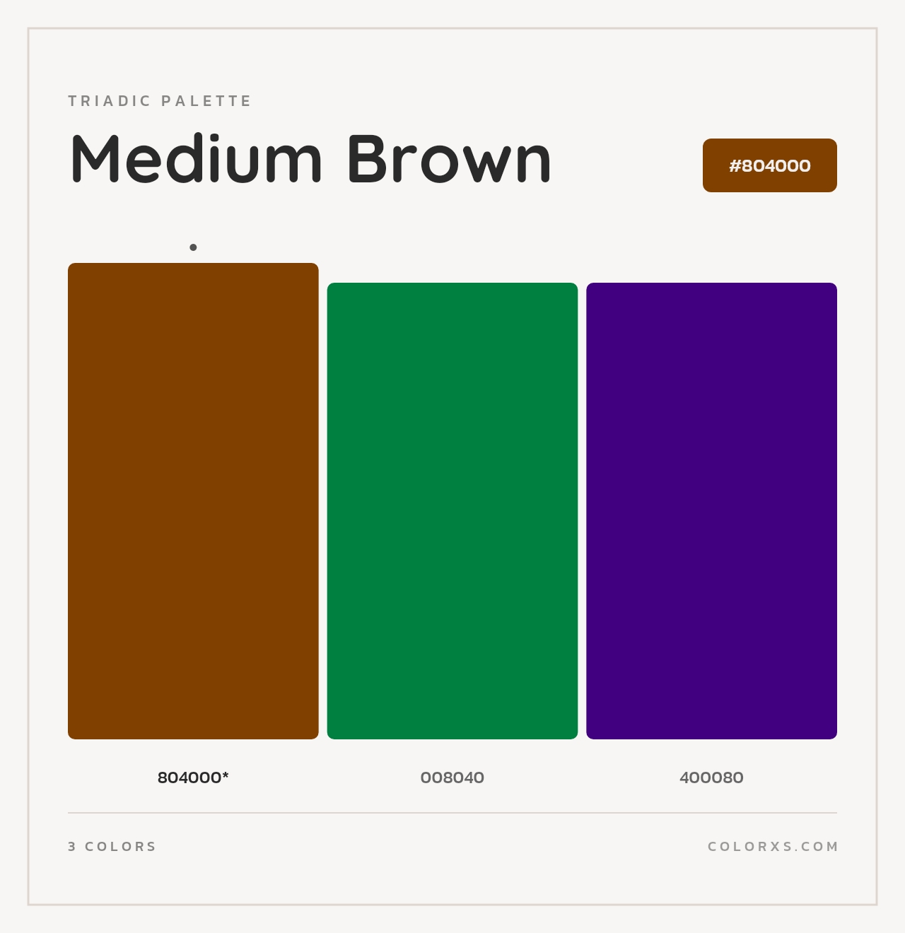 Medium Brown - Triadic Color Palette