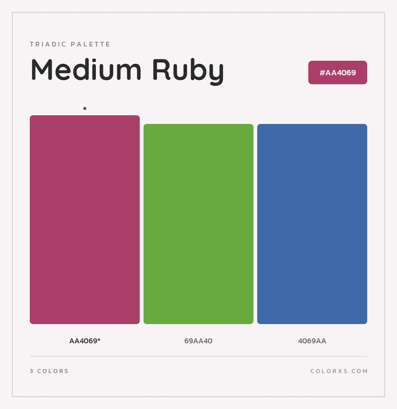 Medium Ruby - Triadic Color Palette