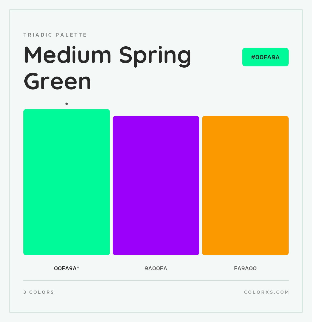 Medium Spring Green - Triadic Color Palette