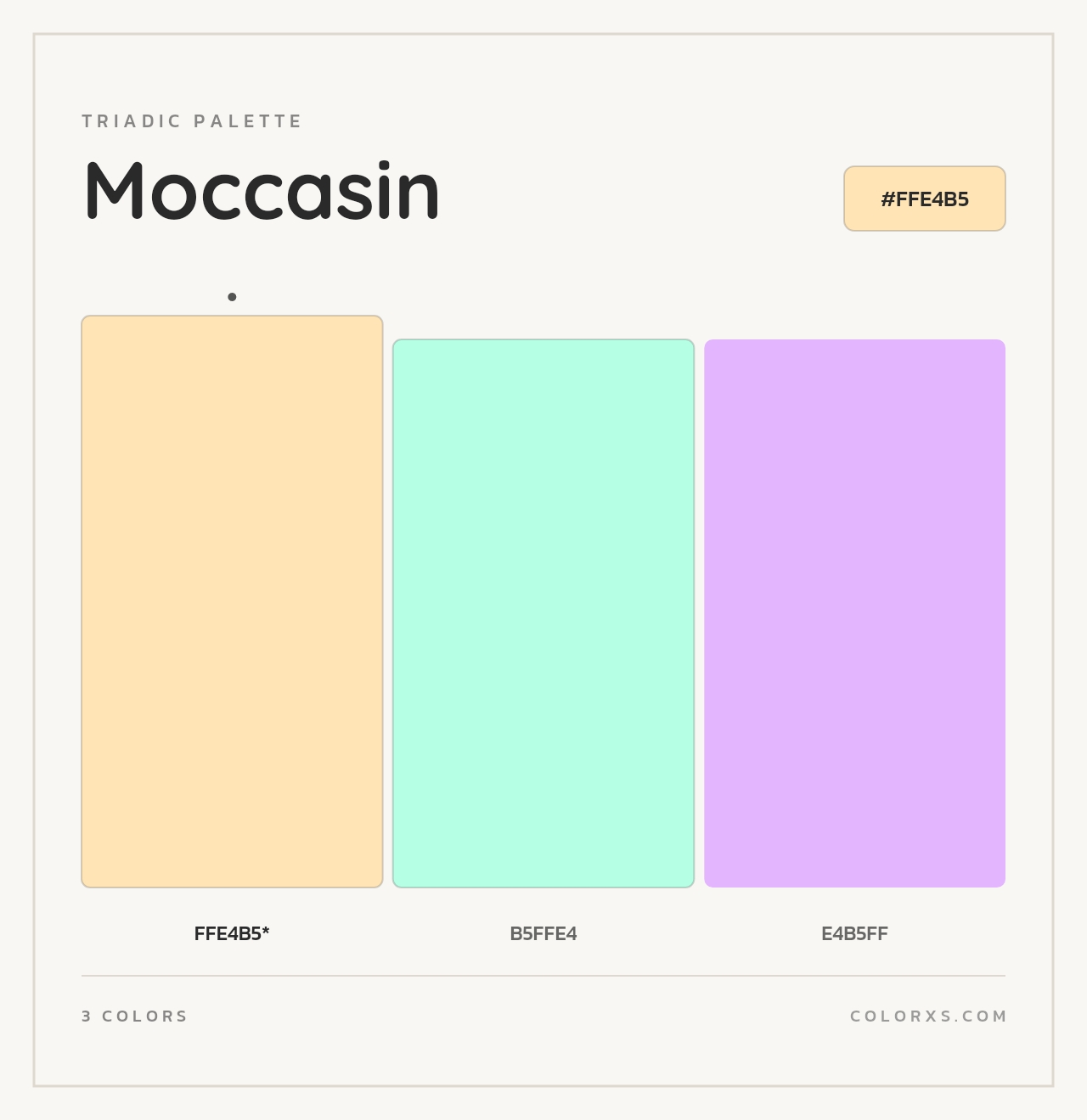 Moccasin - Triadic Color Palette