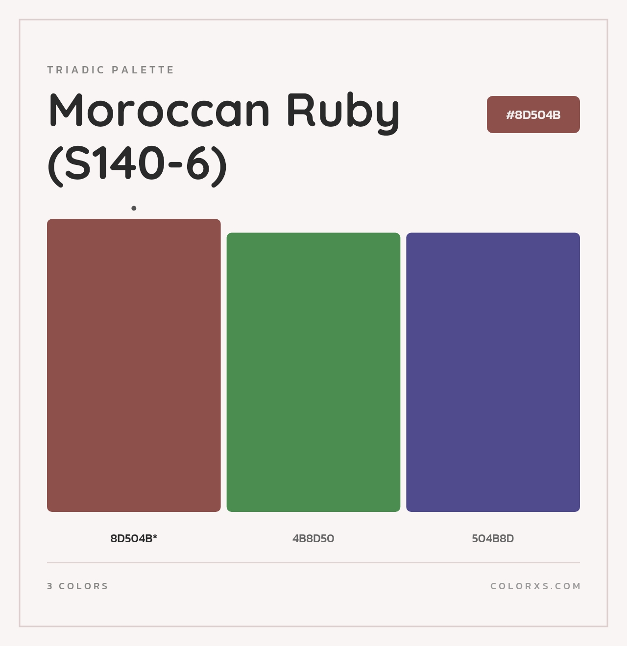 Moroccan Ruby (S140-6) - Triadic Color Palette