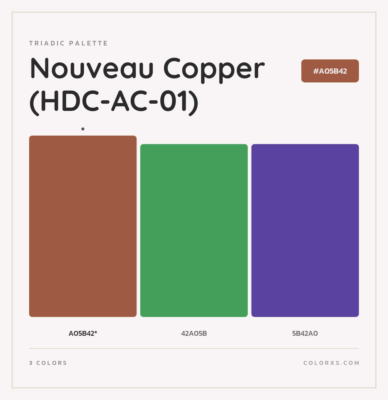 Nouveau Copper (HDC-AC-01) - Triadic Color Palette